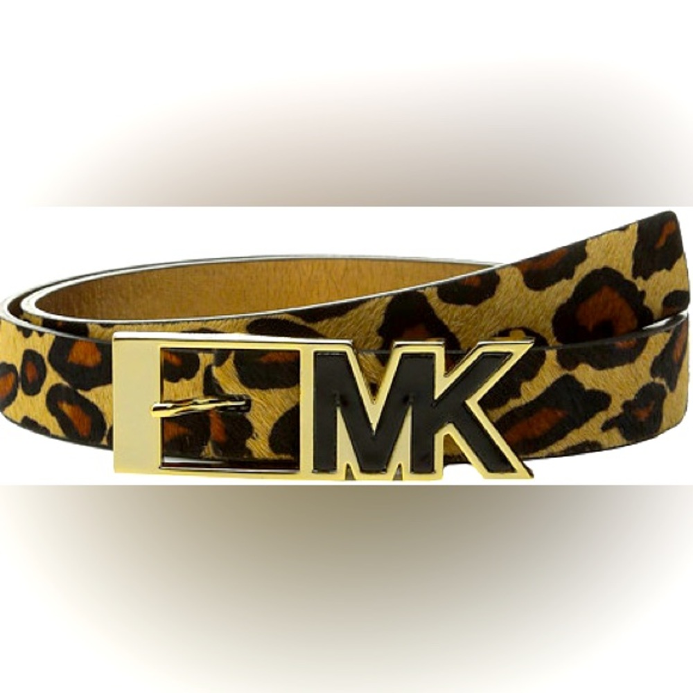 Michael Kors Animal Print Leather Belt Size M